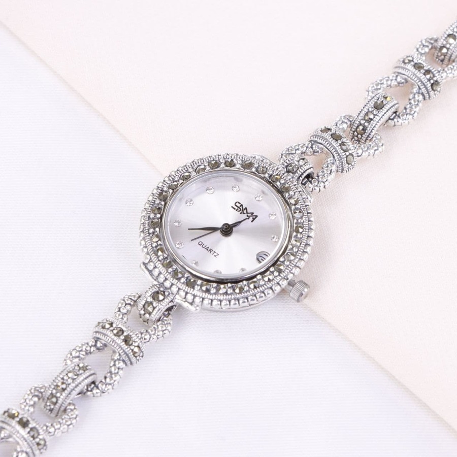 8632e9a9-7c24-456e-91a3-9b561a30f204.jpg ساعت نقره سما کد 18016 - Image 1