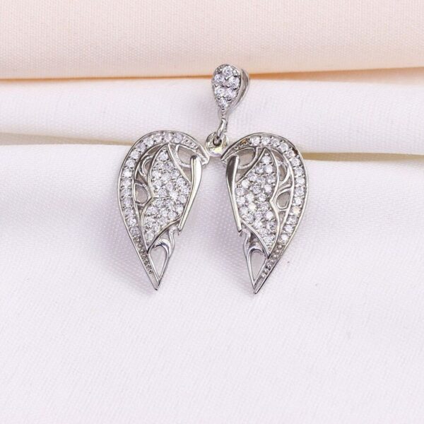 مدال نقره میکرو طرح پروانه و قلب کد 21448 - تصویر 2