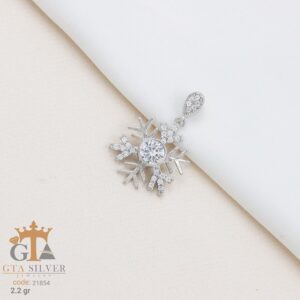 مدال نقره میکرو طرح دانه برف کد 21854