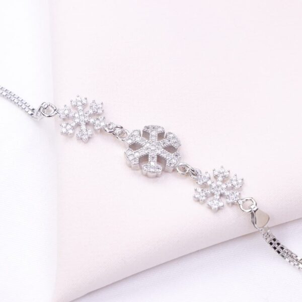 دستبند نقره میکرو طرح دانه برف کد 22036 - تصویر 2