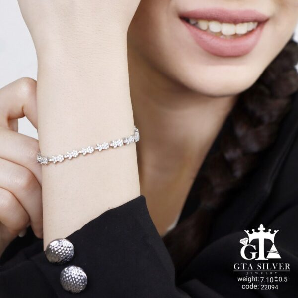 دستبند نقره میکرو کد 22094 - Image 2