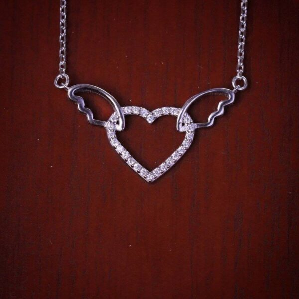 مدال نقره میکرو طرح قلب بالدار کد 21456 - Image 2