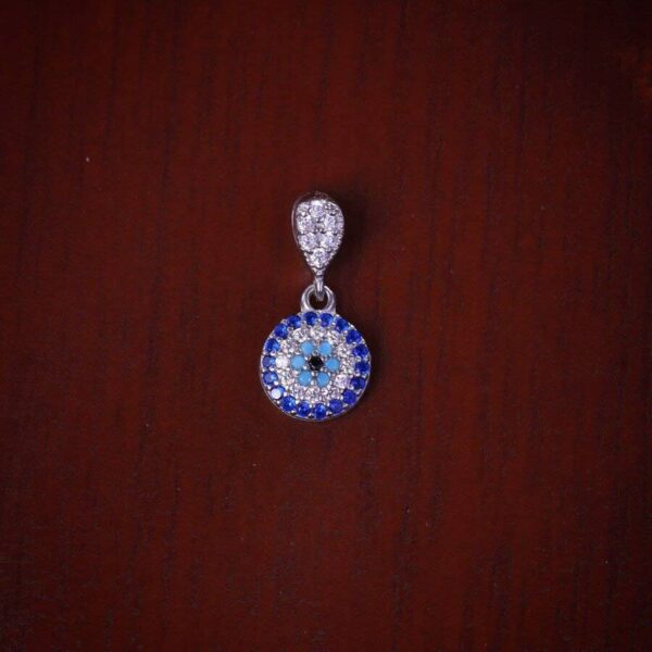 مدال نقره میکرو رنگی چشم نظر کد 21438 - تصویر 2