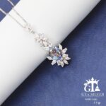 مدال نقره زنانه جواهری نگین دار میکرو کد 21882 - Image 3