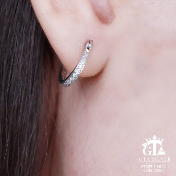 گوشواره نقره میخی میکرو کد 25064 - Image 2