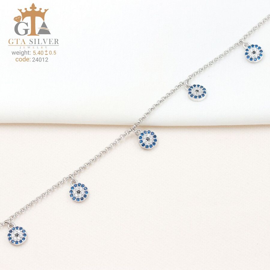 8b9e2cdb-a4bb-45cc-8f09-f1d46eebb595.jpg پابند نقره سوپرمیکرو رنگی چشم نظر کد 25012 - تصویر 1