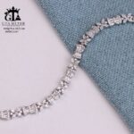 دستبند نقره زنانه با سنگ باگت سوئیسی کد 22167 - تصویر 3