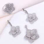 نیم ست نقره میکرو طرح فلاور کد 16135