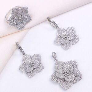 نیم ست نقره میکرو طرح فلاور کد 16135