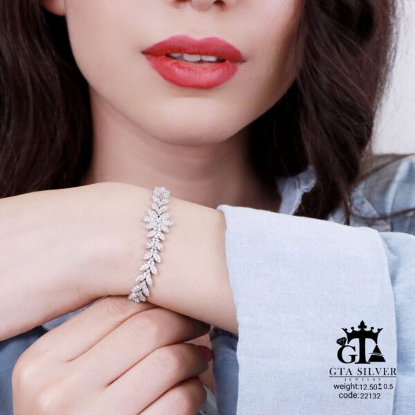 دستبند نقره میکرو کد 22132 - تصویر 2