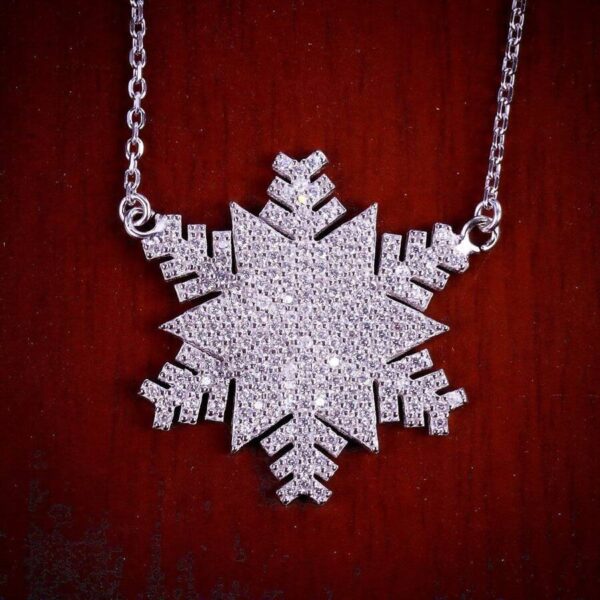 مدال نقره میکرو طرح دانه برف کد 21317 - Image 2