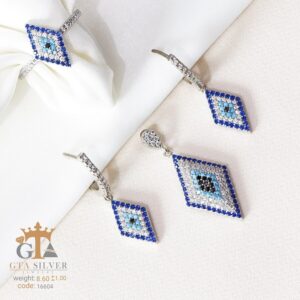 نیم ست نقره میکرو طرح چشم نظر کد 16604