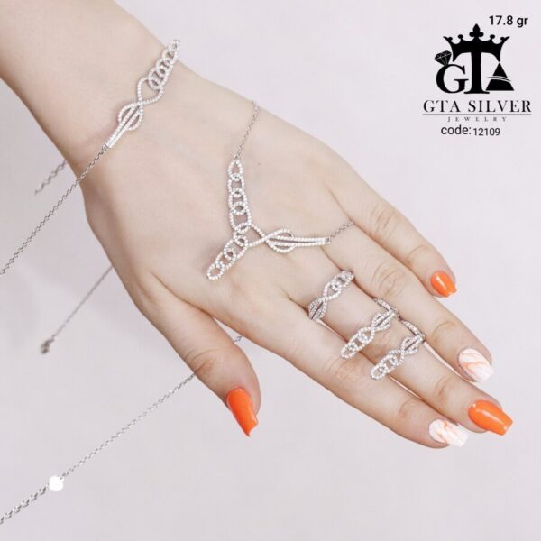 سرویس نقره میکرو زنجیری کد 12109 - Image 4