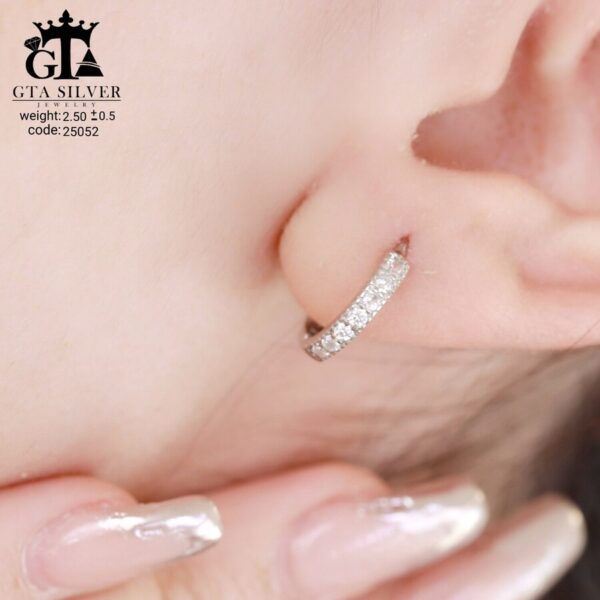 گوشواره نقره میخی میکرو کد 25052 - تصویر 2