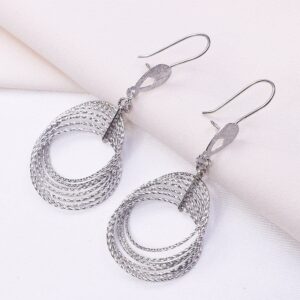 گوشواره نقره مفتول تراش کد 25001