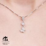 نیم ست نقره میکرو طرح پروانه کد 16646 - Image 3