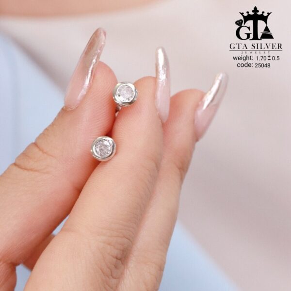 گوشواره نقره میخی میکرو کد 25048 - تصویر 4