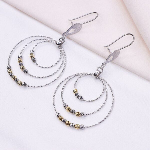 گوشواره نقره آویز گوی‌دار کد 25004 - تصویر 2