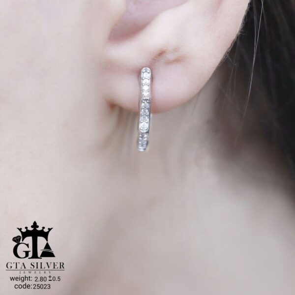 گوشواره نقره میخی میکرو کد 25023 - تصویر 2