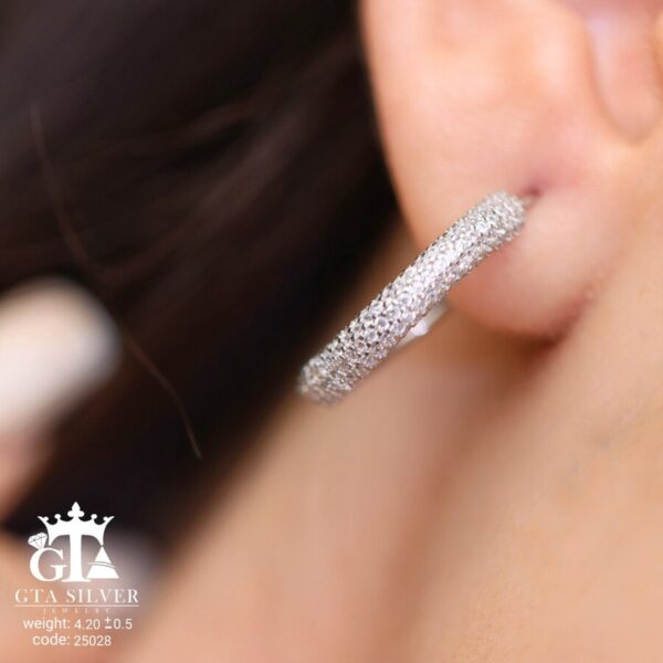 گوشواره نقره میخی میکرو کد 25028 - تصویر 2