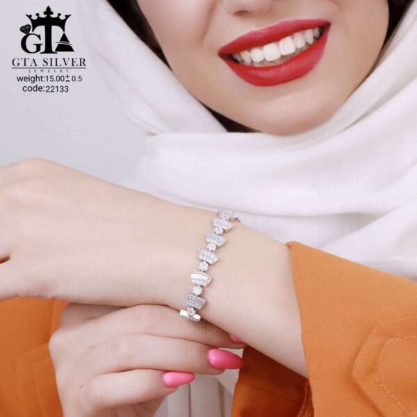 دستبند نقره میکرو کد 22133 - تصویر 2
