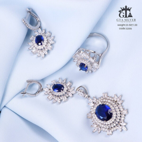 نیم ست نقره آتنا کد 32006 - تصویر 3