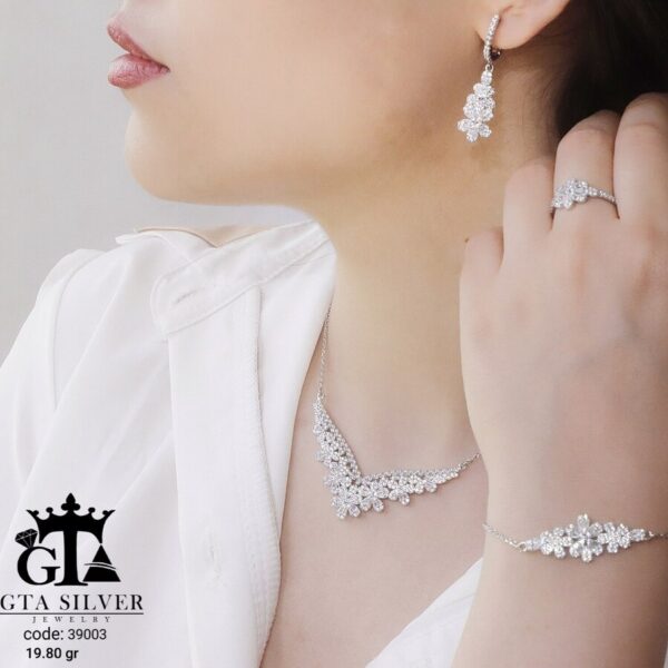 سرویس نقره طرح فلاور مجلسی سوپر میکرو زنجیری کد 39003 - Image 2