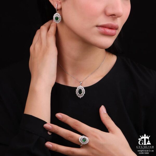 نیم ست نقره کد 16682 - Image 2