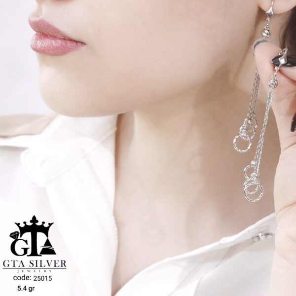 گوشواره نقره میخی میکرو کد 25015 - تصویر 2