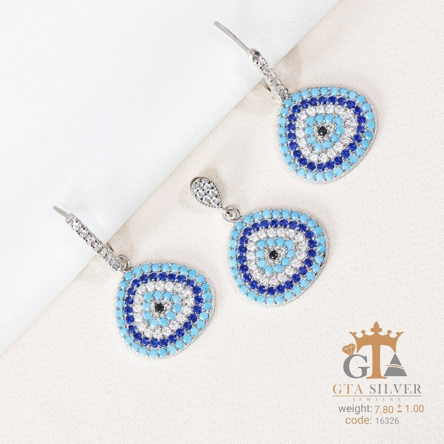 9900ce24-04c6-4b29-aebc-939fa1d5dfcb.jpg نیم ست نقره میکرو طرح چشم نظر کد 16326 - تصویر 1