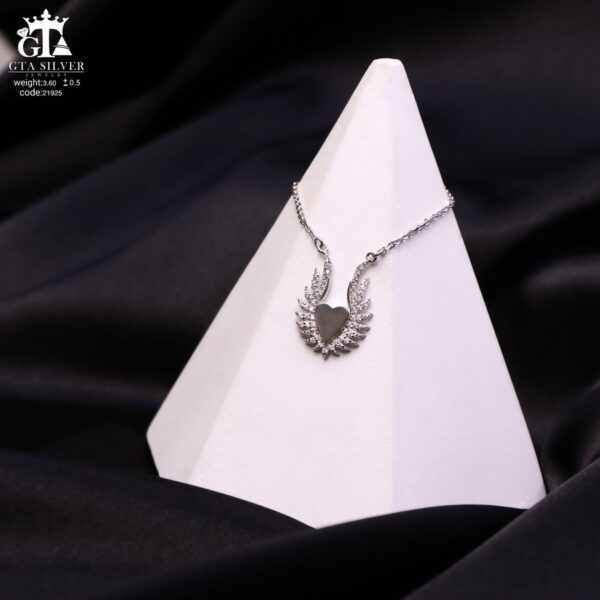 مدال نقره زنانه قلبی میکرو کد 21925 - Image 3