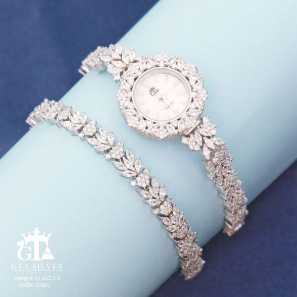 ست ساعت و دستبند نقره GTA کد 37005 - تصویر 3