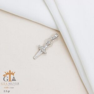 مدال نقره زنانه طرح بالرین میکرو کد 21884