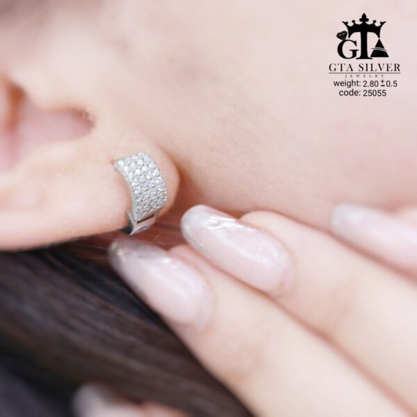 گوشواره نقره میخی میکرو کد 25055 - Image 2