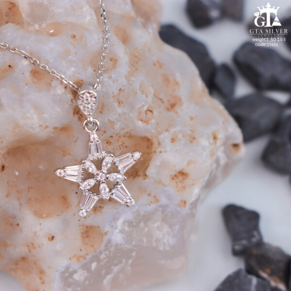 مدال نقره زنانه ستاره میکرو کد 21933 - Image 3