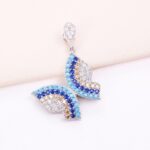 مدال نقره میکرو رنگی طرح پروانه کد 21383