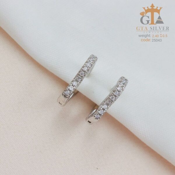 گوشواره نقره میخی میکرو کد 25043 - Image 3