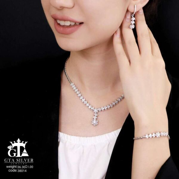 سرویس نقره طرح فلاور جواهری سوپر میکرو کد 38014 - تصویر 2