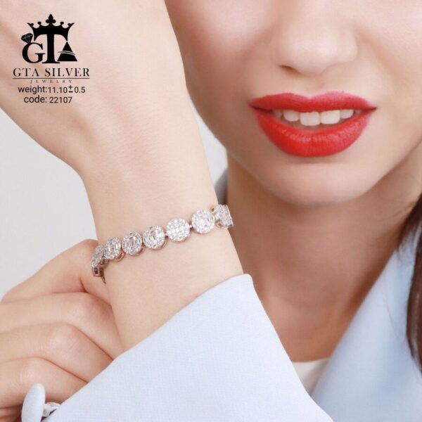 دستبند نقره میکرو کد 22107 - Image 2