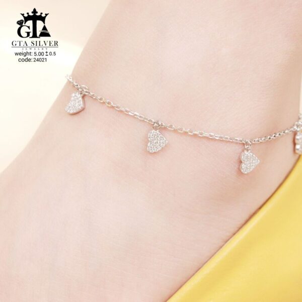 پابند نقره سوپرمیکرو قلبی کد 25021 - تصویر 3