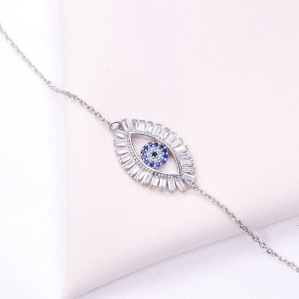 دستبند نقره میکرو چشم نظر کد 22050 - Image 2