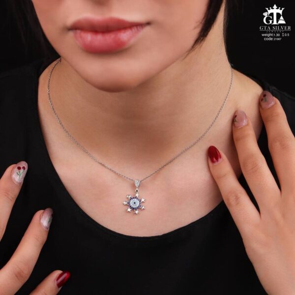 مدال نقره زنانه چشم نظر میکرو کد 21967 - Image 2