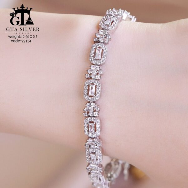 دستبند نقره میکرو کد 22154 - تصویر 2