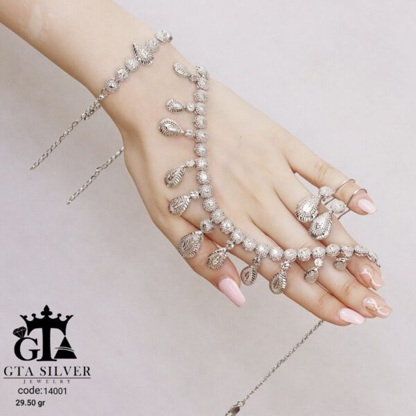 سرویس نقره تراش بدون نگین کد 14001 - تصویر 4