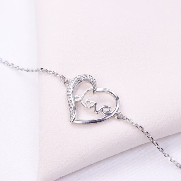 دستبند نقره میکرو قلبی کد 22037 - Image 2