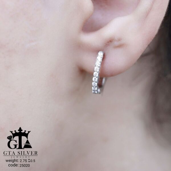 گوشواره نقره میخی میکرو کد 25020 - تصویر 2