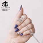 نیم ست نقره میکرو طرح برف کد 16615 - Image 4