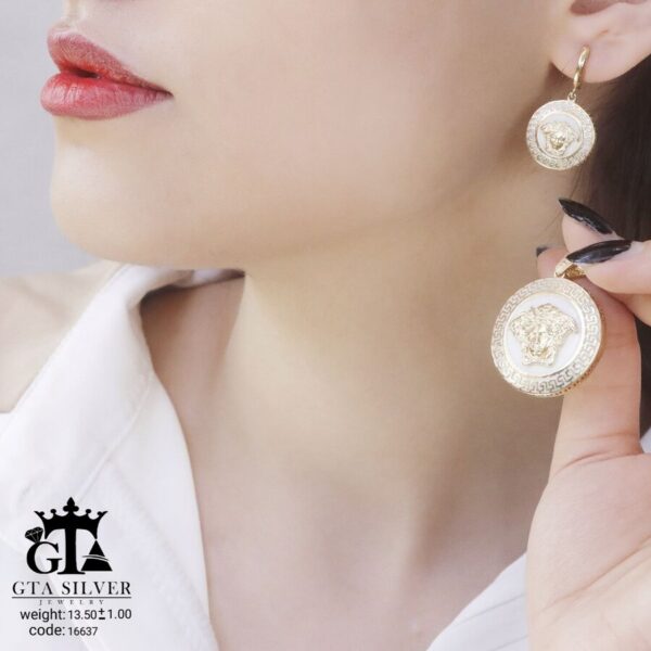 نیم ست نقره میکرو طرح ورساچه کد 16637 - تصویر 2