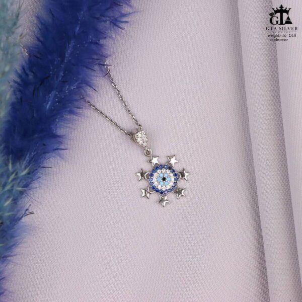 مدال نقره زنانه چشم نظر میکرو کد 21967 - Image 3