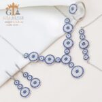 سرویس نقره میکرو زنجیری طرح چشم نظر کد 12107